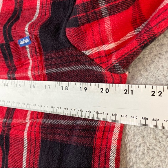 Chubbies Red & Black Plaid Long Sleeve Flannel Shirt Men’s Size L - Picture 5 of 9